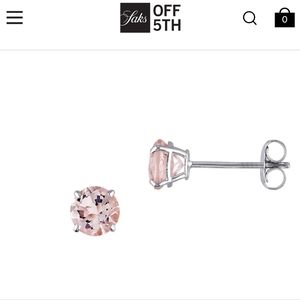 Morganite 14K white gold stud earrings